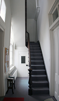 Interior staircase of Brick Meeting House